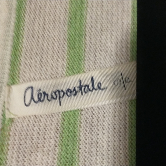 Aeropostale woman's size SP v-neck knitted striped oversized high-low sweater - Picture 2 of 11